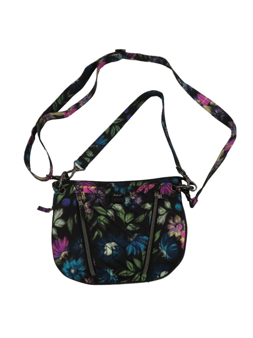 LUG Swivel Bloom Black Floral Flower Convertible Crossbody Bag Handbag Purse